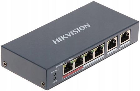 SWITCH HIKVISION L2, Unmanaged, 4 10/100M RJ45 PoE ports, 2 10/100M RJ45 uplink port, 802.3af/at, PoE power budget 35W - Img 2