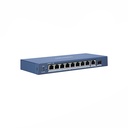 SWITCH HIKVISION L2, Unmanaged, 8 Gigabit POE ports,1 Gigabit RJ45 uplink port,1 Gigabit SFP uplink port,120W - DS-3e0510p-e