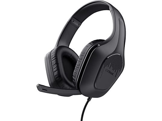 GXT 418 Rayne Cuffie Gaming Leggere per PC Xbox PS4 PS5 Switch Mobile, Driver da 50 mm, Jack Audio 3.5 mm, Cavo 2m, Cuffie con Microfono Over-Ear, Nero