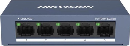 [COM-32863] SWITCH HIKVISION 5 PORTE RJ45, Desktop Steel Case Unmanaged Switch - 10/100 DS-3E0105-O