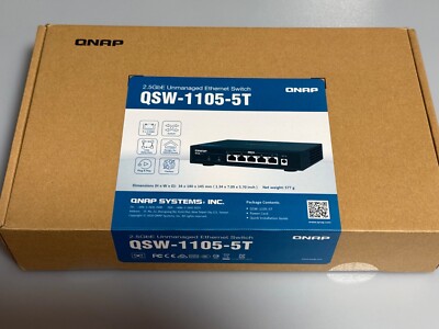 [COM-41989] QNAP SWITCH 5 port 2.5Gbps auto negotiation (2.5G/1G/100M), unmanagement switch QSW-1105-5T